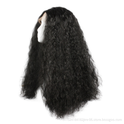 synthetic lace front corn perm wig, long curly fluffy synthetic wig in stock